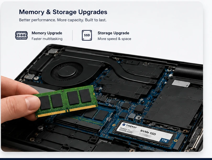Laptop memory and SSD upgrade service